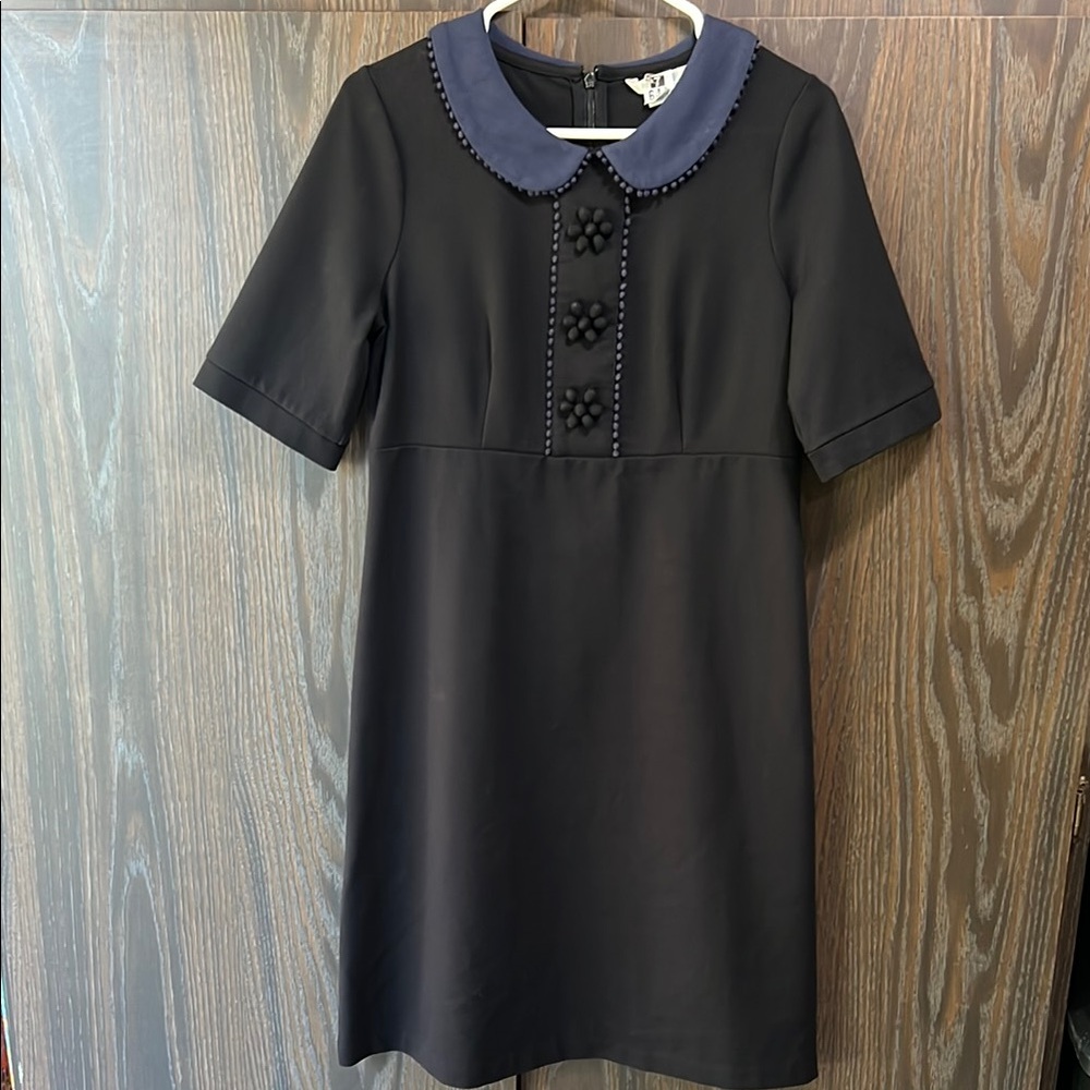 Black Dress with Navy Collar, Retro Look, Goth, 8